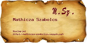 Mathicza Szabolcs névjegykártya